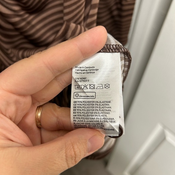 H&M Draped Shirt Dress – Brown Wave Pattern – XXL - Picture 10 of 13